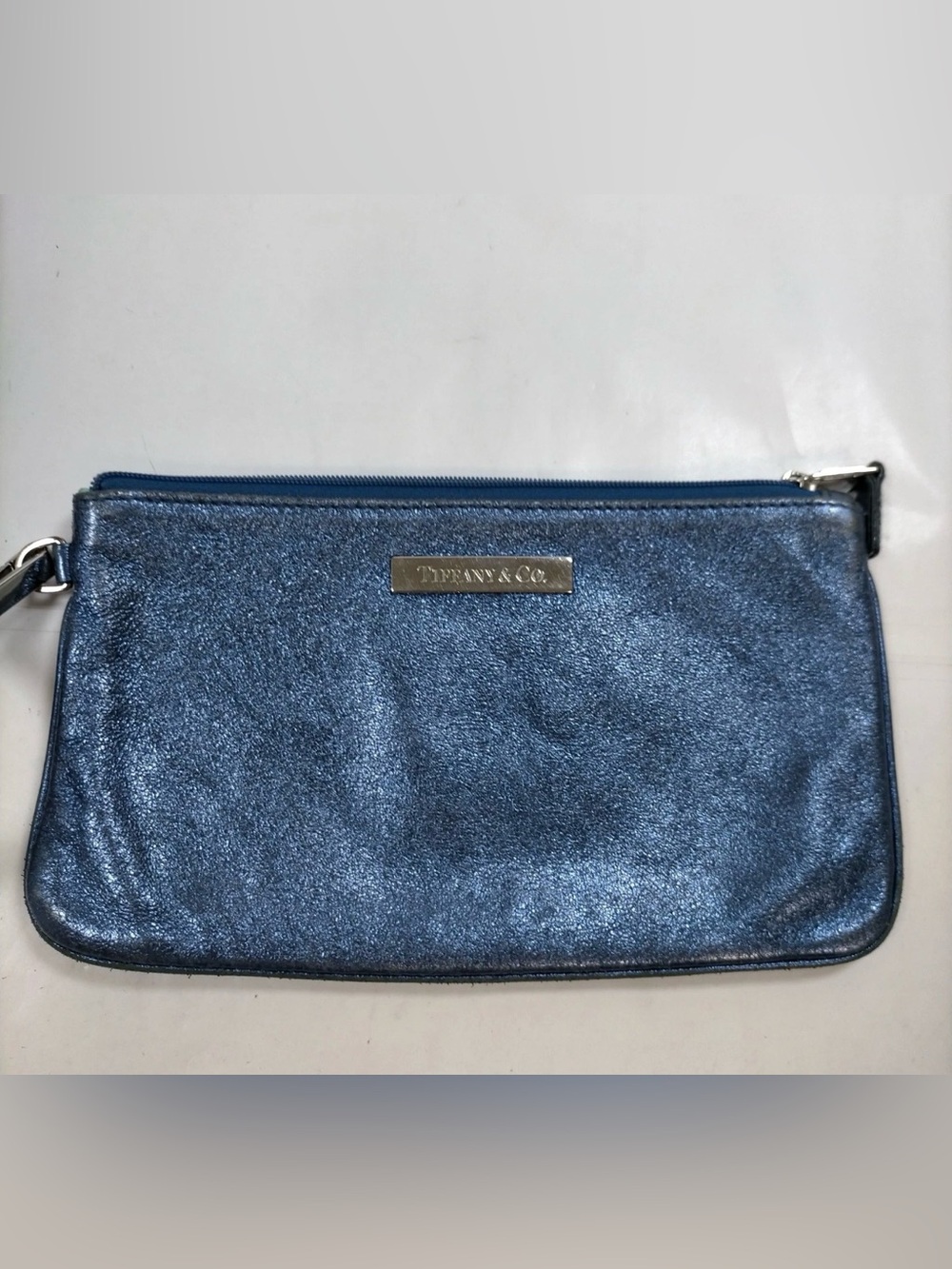 Tiffany&Co Blue Leather Tote Bag Shoulder Bag Handbag with pouch - Picture 11 of 11